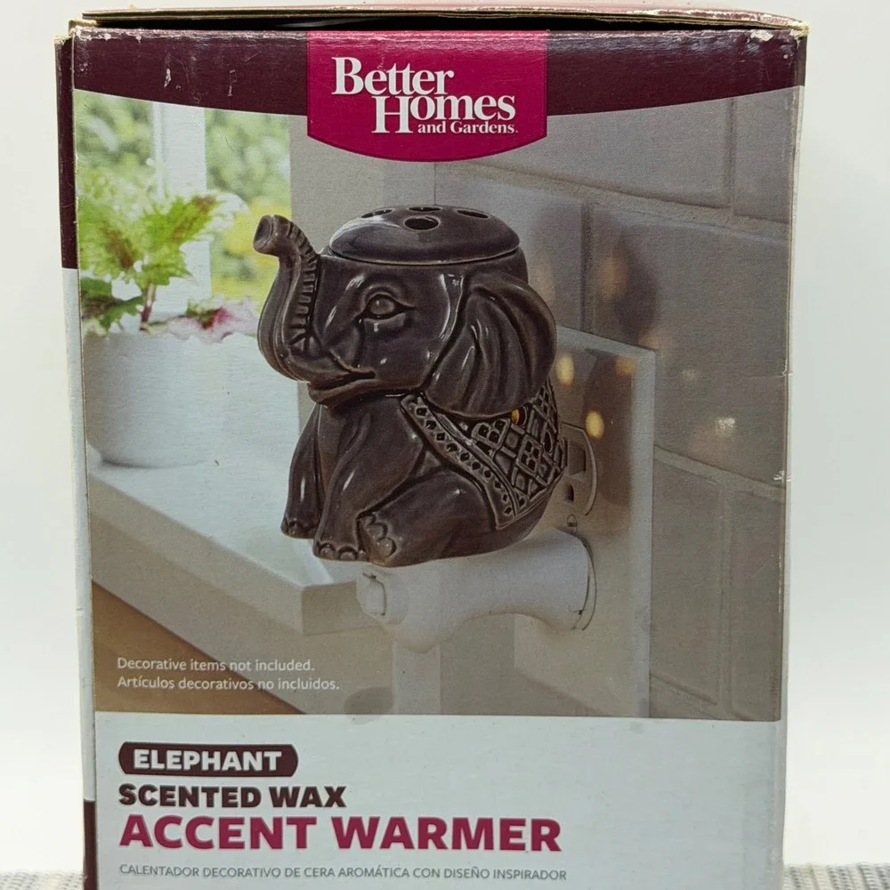 Better Homes & Gardens Elephant Scented Wax Accent Warmer Ceramic Grey Plug-In